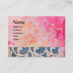 Carte De Visite VAGUES, brillantes, rose bleu vibrant