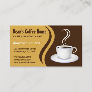 Carte De Visite Vagues Brown et beiges Café Maison Shop Café