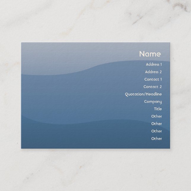 Carte De Visite Vagues de bleu - potelées (Devant)
