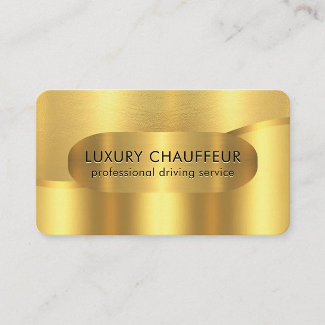 Carte De Visite Vagues de luxe en or Couches Chauffeur (Devant)