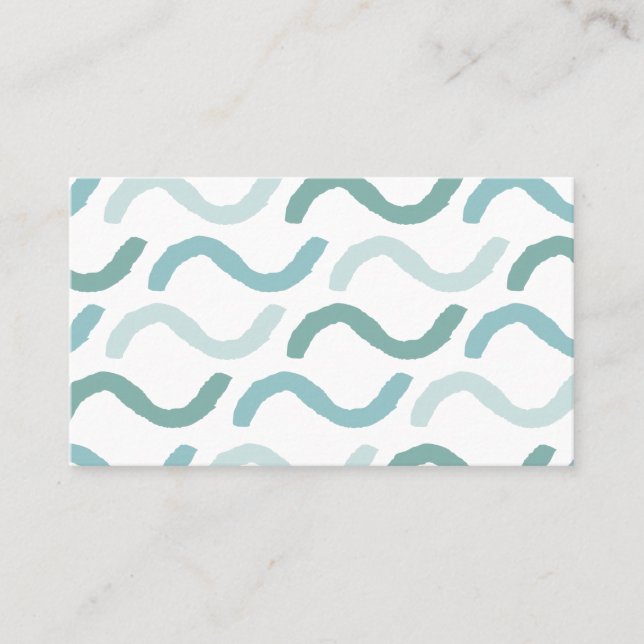 Carte De Visite Vagues de mer amoureux de l'océan bleu pastel surf (Devant)