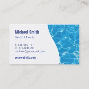 Carte De Visite Vagues de piscine professeur de natation