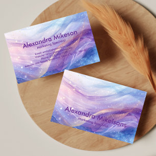 Carte De Visite Vagues holographiques pastel Élégant Professionnel