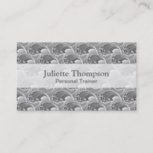 Carte De Visite Vagues japonaises, gris vintage/gris et blanc