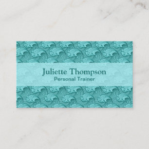 Carte De Visite Vagues japonaises vintages, Turquoise et Aqua