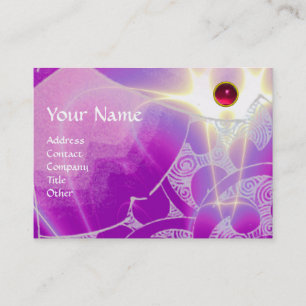 Carte De Visite VAGUES MONOGRAMME RUBY, bleu violet clair