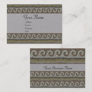 Carte De Visite VAGUES MOSAÏQUES ANCIENNES Papier gris Brown