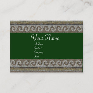 Carte De Visite VAGUES MOSAÏQUES, vert gris clair