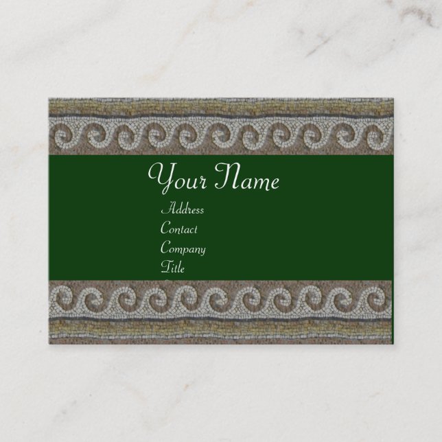 Carte De Visite VAGUES MOSAÏQUES, vert gris clair (Devant)