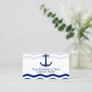 Carte De Visite Vagues nautiques et ancre de bateau