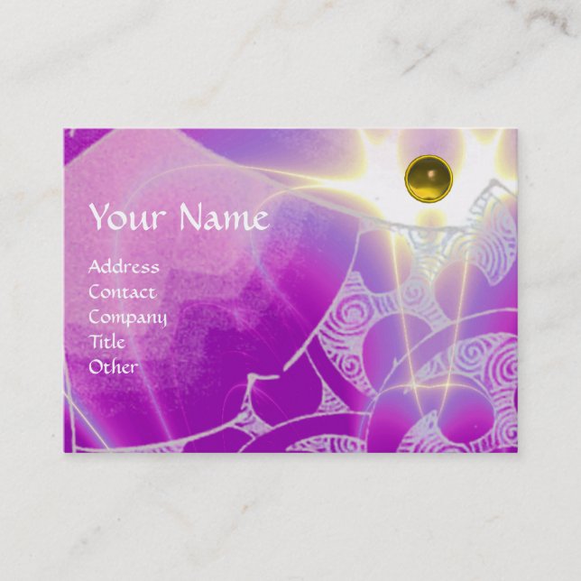 Carte De Visite VAGUES TOPAZ MONOGRAM, clair violet jaune (Devant)