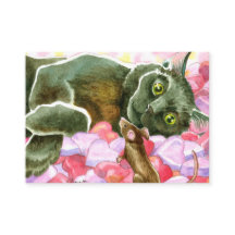 Valentine Black Cat Double face ACEO print