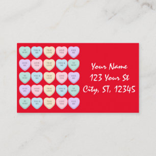 Carte De Visite Valentine Candy Hearts Thunder_Cove