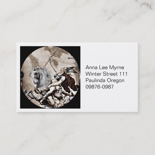 Carte De Visite Valkyrie transporte un héros à Valhalla (Devant)