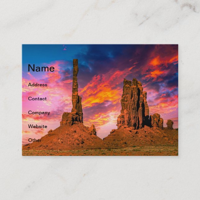 Carte De Visite Vallée du Monument (Devant)