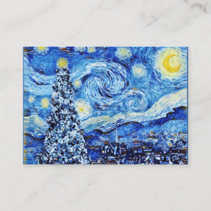 Carte De Visite Van Gogh - La Nuit étoilée - Escouade de Noël blan