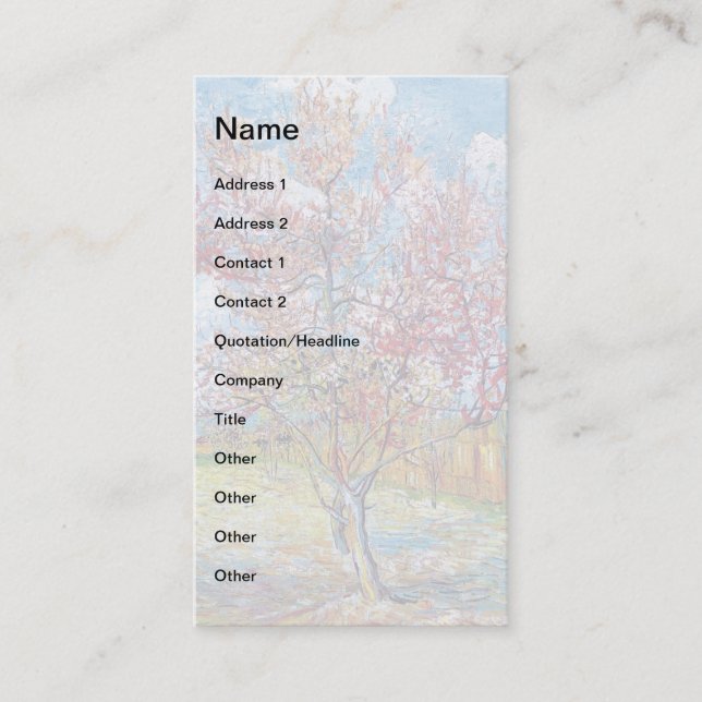 Carte De Visite Van Gogh - Pêchers roses (Devant)