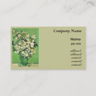 Carte De Visite Van Gogh, Roses roses dans un vase