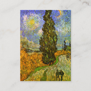 Carte De Visite Van Gogh : Route avec Cypress et étoile
