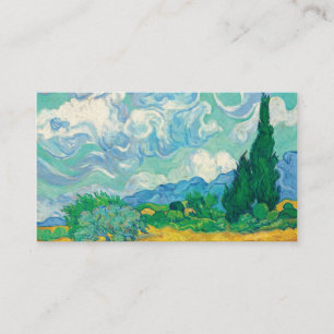 Carte De Visite Van Gogh Wheatfield avec Cyprès