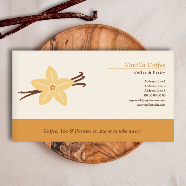 Carte De Visite Vanilla Bean & Flower (Vanilla Bean & Flower Business Card)