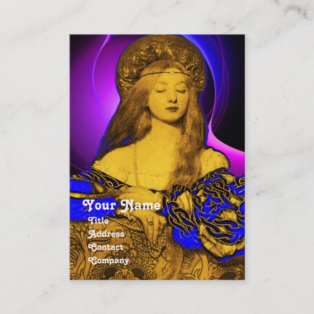 Carte De Visite VANITÉ BEAUTY MODE COSTUME DESIGNER Blue Damask (Devant)