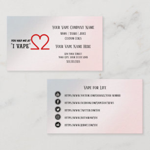 Carte De Visite VAPE   I VAPE Business Social Media