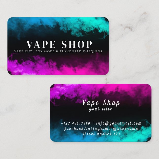Carte de visite Vape Shop (Devant / Derrière)