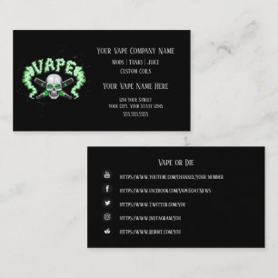 Carte De Visite VAPE   Vape Skull Business avec les médias sociaux
