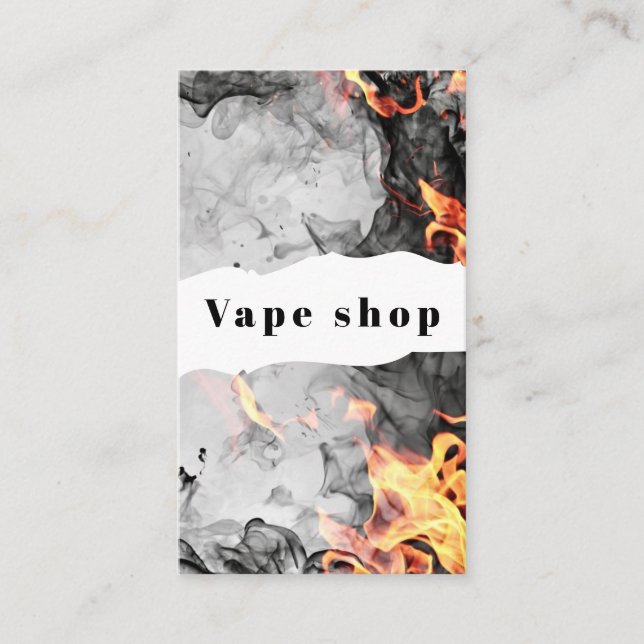 Carte De Visite Vapeur Vape Panache de Fumée Noir & Blanc (Devant)
