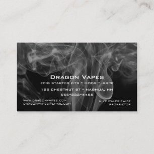 Carte De Visite Vapor Vape Plume de fumée noir et blanc