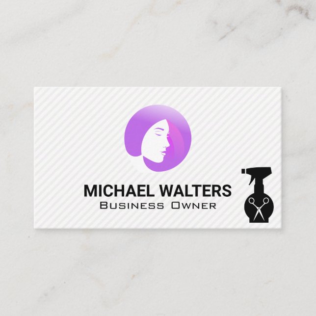 Carte De Visite Vaporisateur de cheveux | Ciseaux | Logo Femmes Ch (Devant)