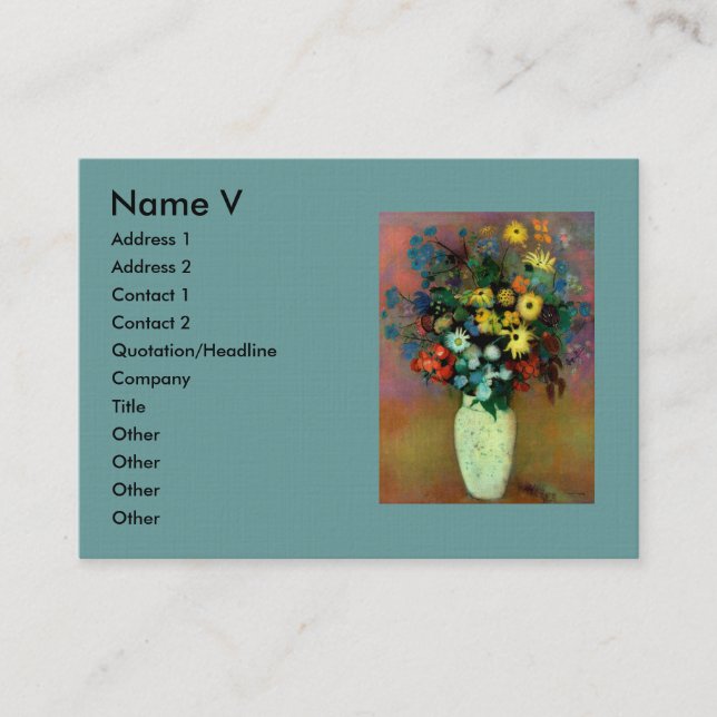 Carte De Visite Vase de Odilon Redon avec fleurs (1914) (Devant)