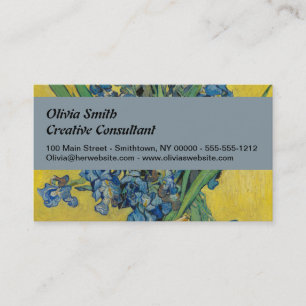 Carte De Visite Vase Van Gogh avec Iris Classic Impressionnisme