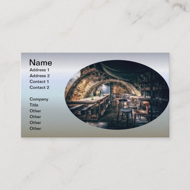 Carte De Visite Vaulted Wine Celler Bar (Devant)