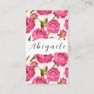 Carte De Visite Vecteur de fleur emplumée sans couture floral vint