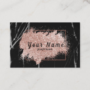 Carte De Visite Vecteur de fond en marbre noir avec paillettes d'o