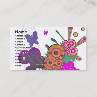 Carte De Visite vecteur de frénésie papillon abstrait