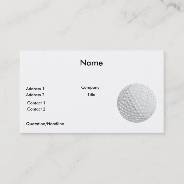 Carte De Visite vecteur graphique de balle de golf (Devant)