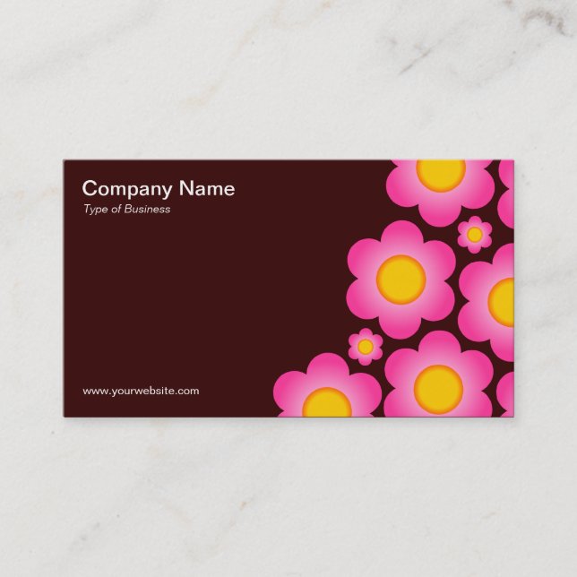 Carte De Visite Vector Flowers II - Marron foncé (Devant)