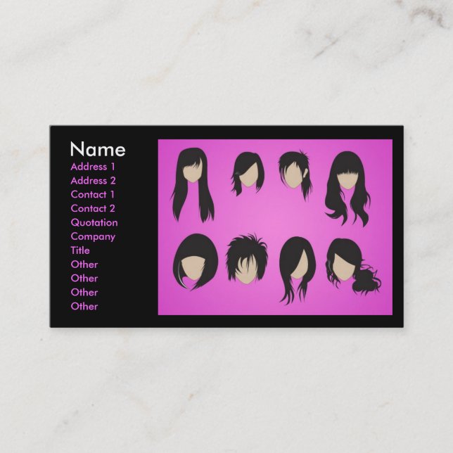 Carte De Visite vectorvaco_09102001_hair_style_large, Nom, Ajouter (Devant)