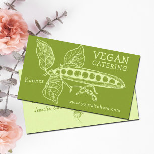Carte De Visite Vegan Catering Events (Personnalisable)