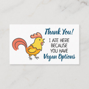 Carte De Visite Vegan extension restaurant merci