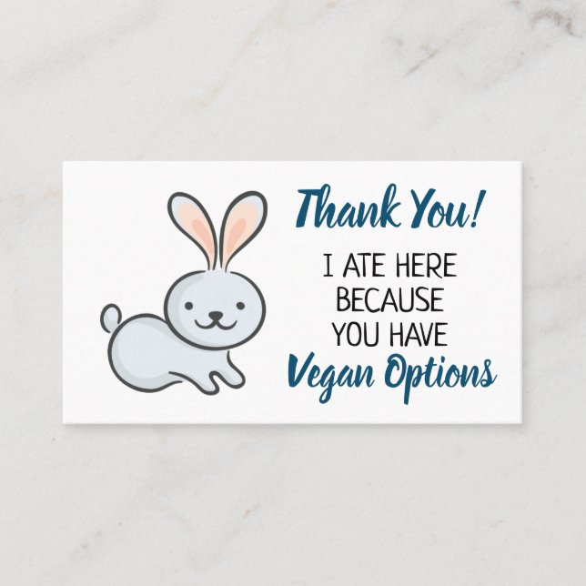 Carte De Visite Vegan extension restaurant merci (Devant)