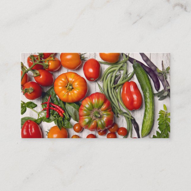 Carte De Visite Vegetable and Herb Harvest (Devant)