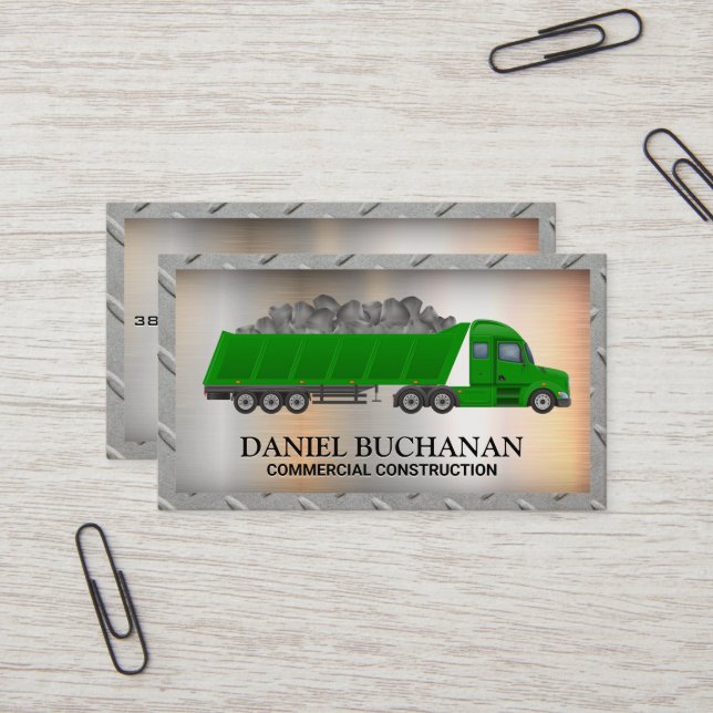 Carte De Visite Véhicule de construction | Bordure de grille en ac (Devant/Arrière en situation)