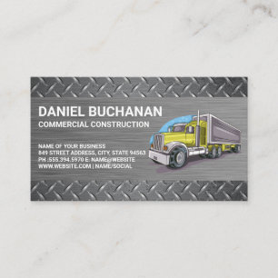 Carte De Visite Véhicule de construction Camion poids lourd Co