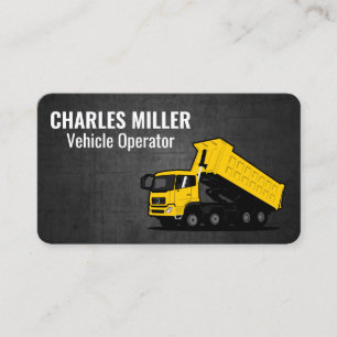 Carte De Visite Véhicule de construction Col bleu Camion de tr