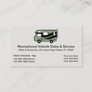 Carte De Visite Véhicule de loisirs et motorhomes