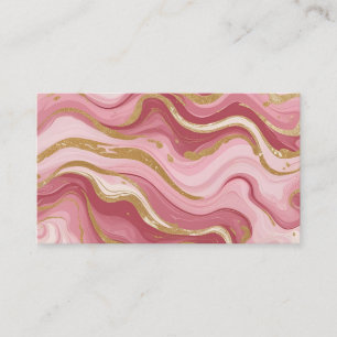 Carte De Visite Veines rosées et dorées modernes Liquid Ink Art